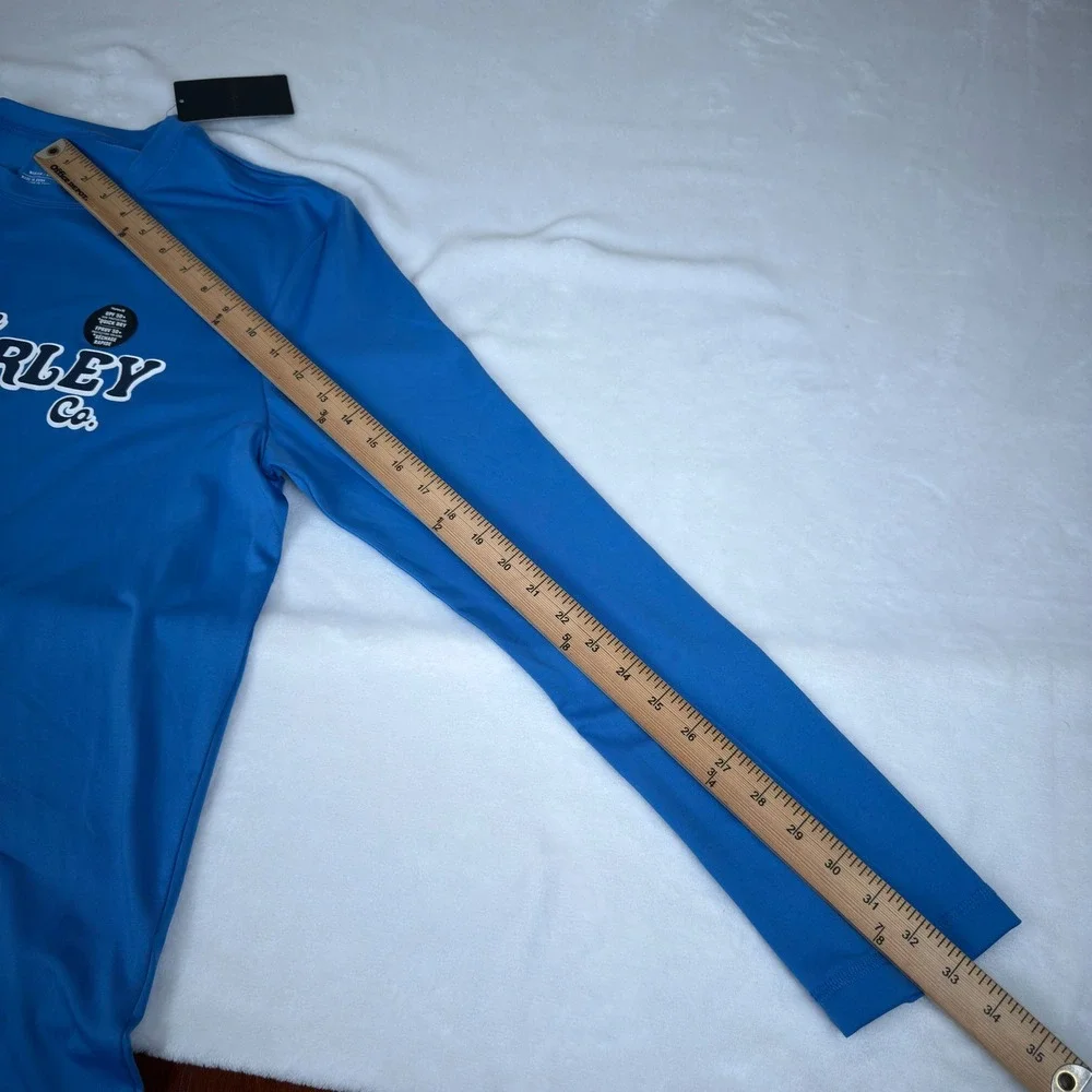 Hurley Mens Floral‎ LS Sunshirt Seaview Blue UPF 50+ Rash Guard Medium New